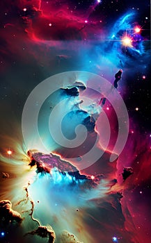 Space background colours illustration Artificial Intelligence artwork generated