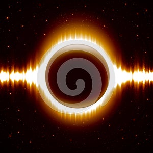 Space Background With Dark Orange Eclipse