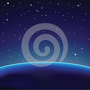 Space background with dark planet (Vector)