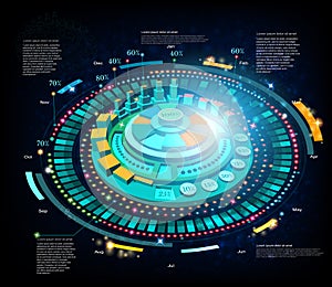 Space background or hightech futuristic interface infographic photo
