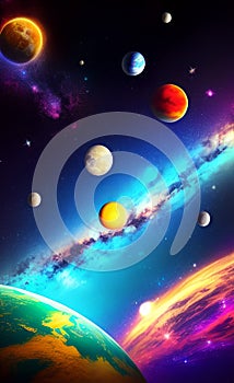 Space background illustration Artificial Intelligence artwork generated