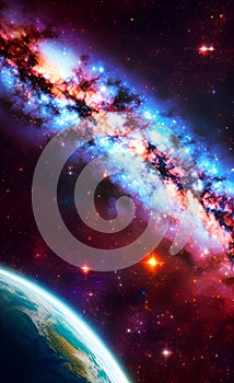 Space background illustration Artificial intelligence artwork generated