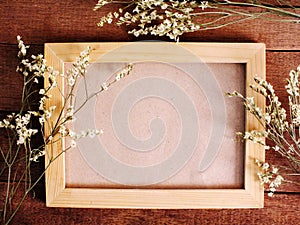 Space background photo frame and dried flower home decoration