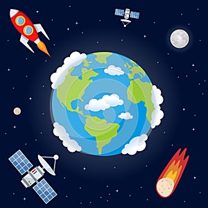 Space Background with Planet Earth