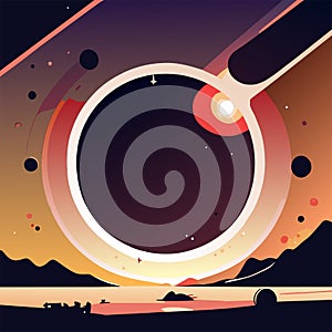 Space background with planets, stars and nebula. Vector illustration. AI Generated