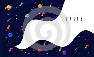 Space background with stars and planets