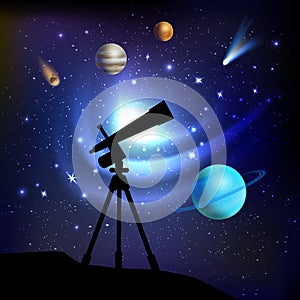 Space Background With Telescope