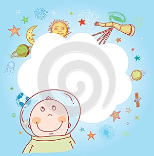 Space Banners or Bookmarks, hand drawn vector illustration