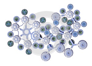 Space base top view isolated on white