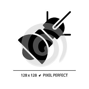 Space based radar pixel perfect black glyph icon