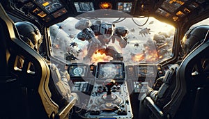 Space Battle from Cockpit View