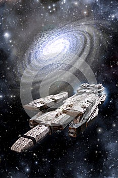 Space Battleship Spaceship and Galaxy