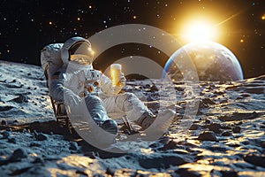 space beer, AI generated