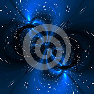 Space Blue Anamorphic Symmetrical Streaks Abstract Background