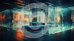 space blurred sci fi interior