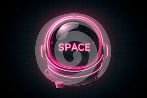 Space button on dark background. Futuristic vector illustration.