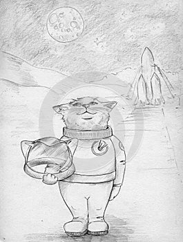 Space cat in space suit