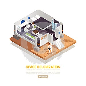 Space Colonization Isometric Background