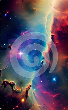 Space colours art illustration Artificial intelligence artwork generated