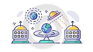 Space Communication Network Vector Concept, vector design Generative AI