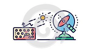 Space Communication, Satellite Data and Cosmic Signals. vector design Generative AI