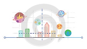 Space Data Analytics and Infographic Chart Icon, vector design Generative AI