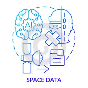 Space data blue gradient concept icon