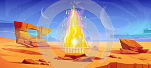 Space desert with magic portal