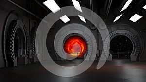 Space environment, ready for comp of your characters.3D rendering