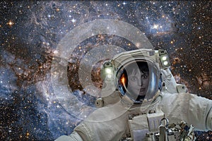 Space exploration. Astronaut in outer space. Elements of this image were furnished by NASA