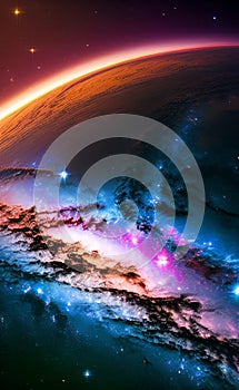 Space exploration background illustration Artificial intelligence artwork generated