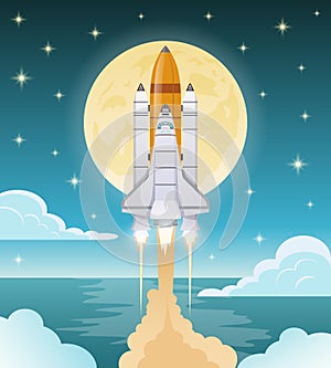 Space Exploration Flat Composition