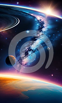 Space exploration illustration Artificial intelligence artwork generated