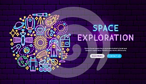 Space Exploration Neon Banner Design