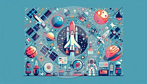 Space Exploration and Sci-Fi Vector Illustration
