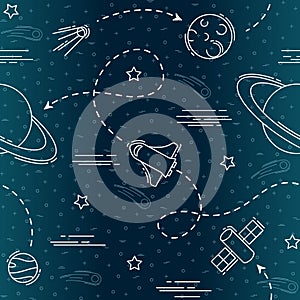 Space exploration seamless pattern