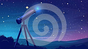Space exploration telescope, science discovery telescope, and astronomy telescope. Equipment for watching stars and