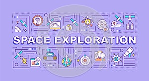 Space exploration word concepts purple banner