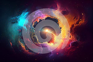 Space explosion colorful abstract nebula background