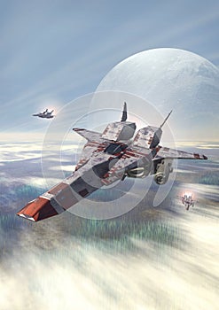 Space fighter on patrol photo