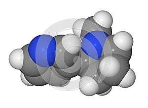 Space-filling model of nicotine molecule