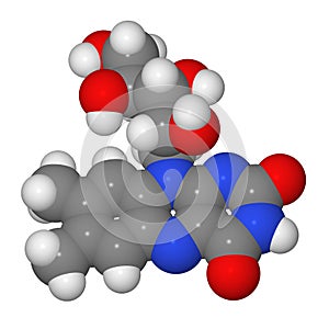 Space-filling model of riboflavin molecule