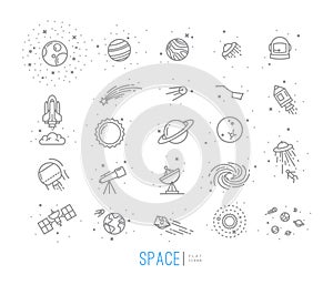 Space flat icons