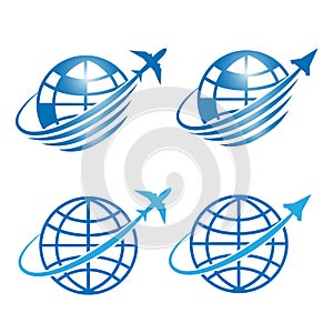 Space flight symbol and Travel logo icons design