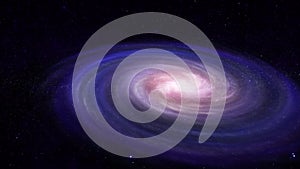 Space Flight Towards a Spiral Galaxy