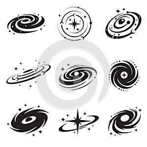 space galaxy icon set