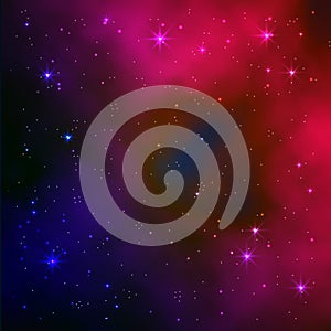 Space galaxy vector background. Realistic illustration