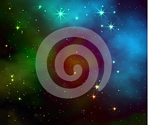 Space galaxy vector background. Realistic illustration