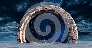 Space Gate 3d rendering