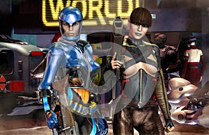 Space girls futuristic rogue photo